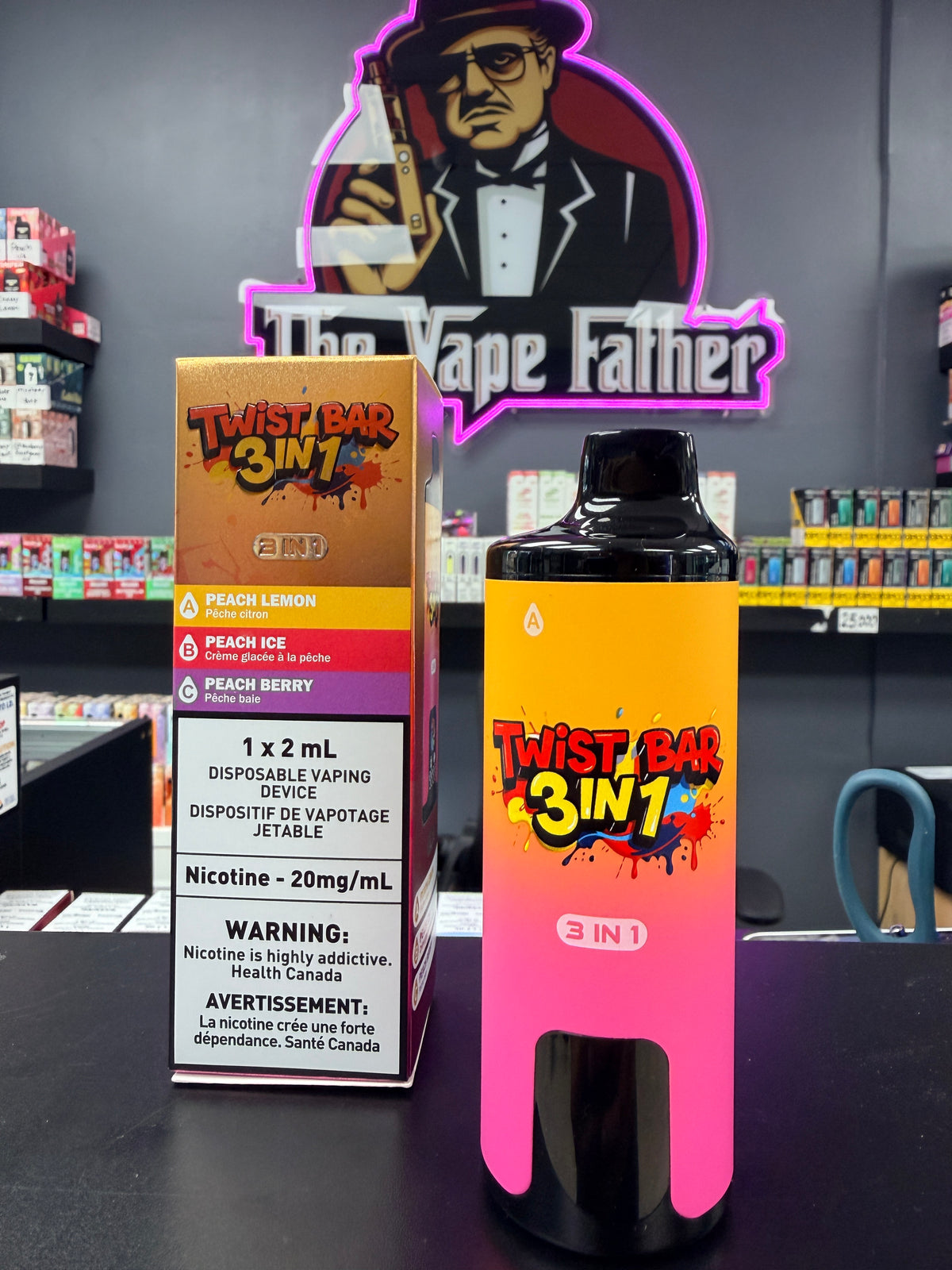 Twist Bar 3-in-1 60K Disposable Vape in Peach Flavours